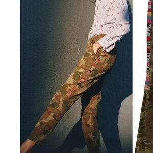 Anthropologie The Wanderer Camo Pants Size 27 Tall Utility Military Patch